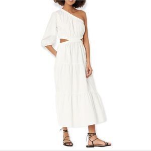 NWT One Shoulder Cut-Out Tiered Midi April Dress from The Drop